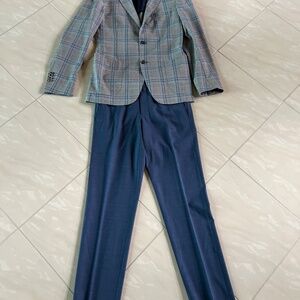 #2769 Guabello Plaid Blazer Suit size S and Saks Fifth Avenue Pants 30R